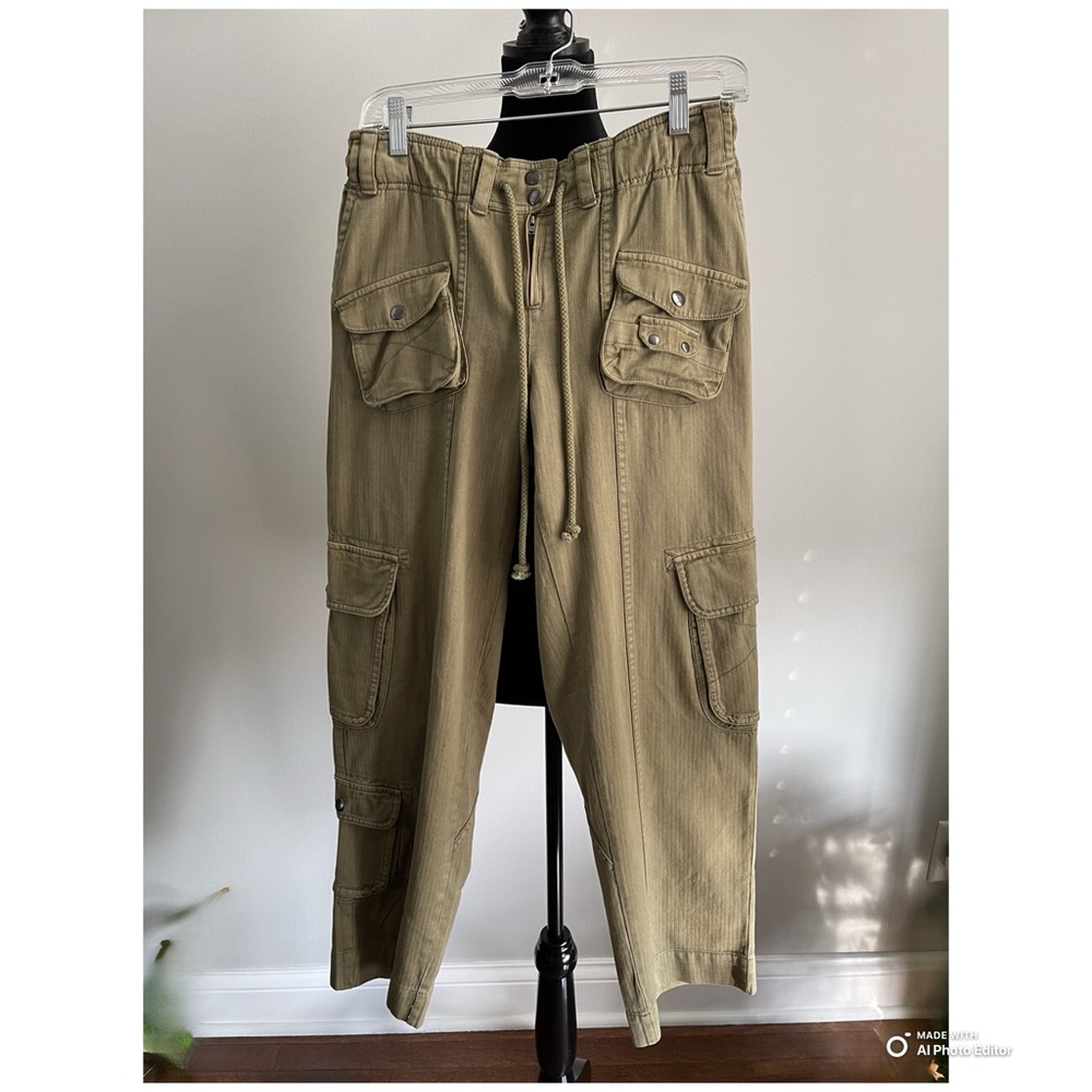 Free People Tahiti Cargo Pants Dried Herb - Picture 3 of 9